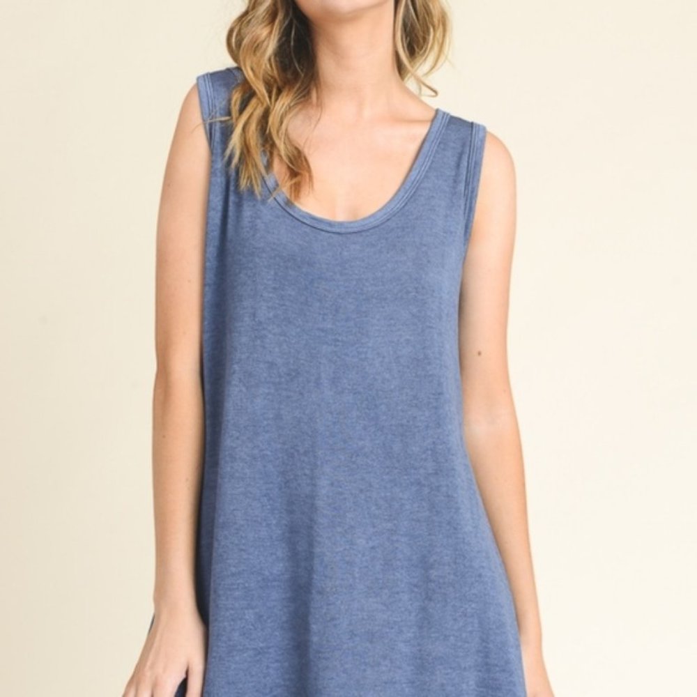 Blue Ladder Back Mini Dress - Picture 3 of 8